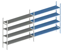 Модульная стеллажная система Polair 18AL.4IN40.07Е (Дополнительная линейная секция. 4 яруса)
