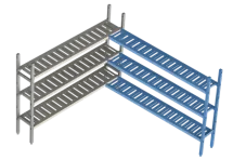 Модульная стеллажная система Polair 18AL.3PP40.11C (Дополнительная угловая секция. 3 яруса)