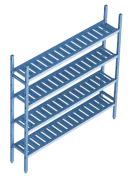 Модульная стеллажная система Polair 18AL.4PP40.15B (Базовая секция. 4 яруса)