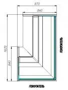 Витрина холодильная угловая (модуль правый) (1008 темный дуб)