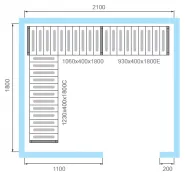 Комплект стеллажей Polair для камеры КХН-7,71 - Вар.1 (5 ярусов)