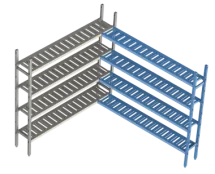 Модульная стеллажная система Polair 18AL.4PP40.10C (Дополнительная угловая секция. 4 яруса)