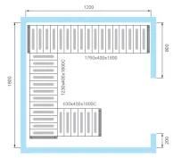Комплект стеллажей Polair для камеры КХН-6,61 - Вар.2 (5 ярусов)