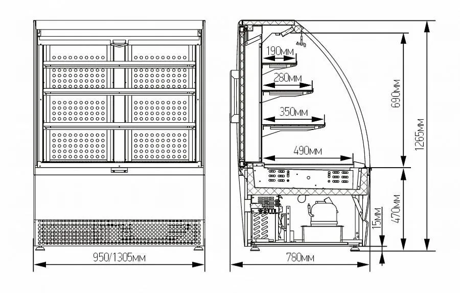 Витрина холодильная среднетемпературная демонстрационная Veneto VSо-1,3 (открытая) Витрина холодильная среднетемпературная демонстрационная Veneto VSо-1,3 (открытая)