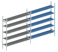 Модульная стеллажная система Polair 18AL.5IN40.12Е (Дополнительная линейная секция. 5 ярусов)