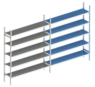 Модульная стеллажная система Polair 18AL.5IN40.09Е (Дополнительная линейная секция. 5 ярусов)