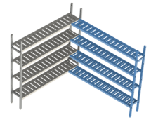 Модульная стеллажная система Polair 18AL.4PP40.09C (Дополнительная угловая секция. 4 яруса)