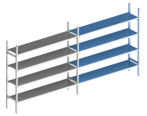 Модульная стеллажная система Polair 18AL.4IN40.09Е (Дополнительная линейная секция. 4 яруса)