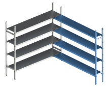 Модульная стеллажная система Polair 18AL.4IN40.08C (Дополнительная угловая секция. 4 яруса)
