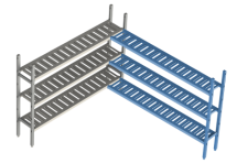 Модульная стеллажная система Polair 18AL.3PP40.09C (Дополнительная угловая секция. 3 яруса)
