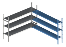 Модульная стеллажная система Polair 18AL.3IN40.08C (Дополнительная угловая секция. 3 яруса)