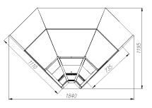 Витрина холодильная GC110 VM-6 (с боковинами, динамика, внутренний 90) 0011-9006