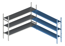 Модульная стеллажная система Polair 18AL.3IN40.06C (Дополнительная угловая секция. 3 яруса)