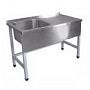 Стол для мойки овощей  СМО-6-3 РЧ (1200х600х860мм)  каркас краш. Превью фото.