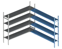 Модульная стеллажная система Polair 18AL.4IN40.09C (Дополнительная угловая секция. 4 яруса)