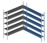 Модульная стеллажная система Polair 18AL.5IN40.09C (Дополнительная угловая секция. 5 ярусов)