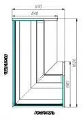 Витрина холодильная угловая КС82 SM-5 02 (модуль левый) (1008 темный дуб)